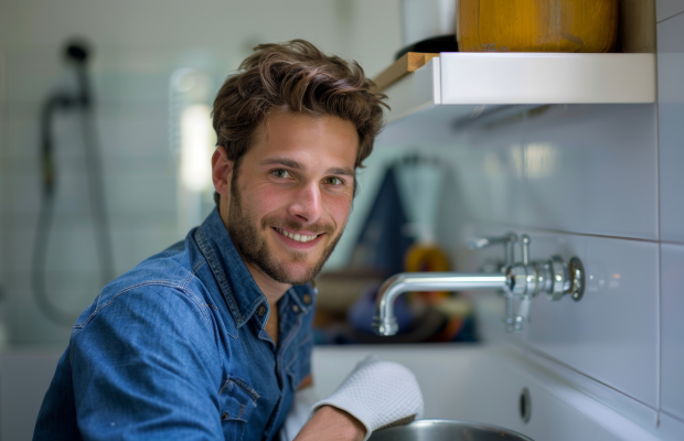 Hausmeister lächelt in die Kamera